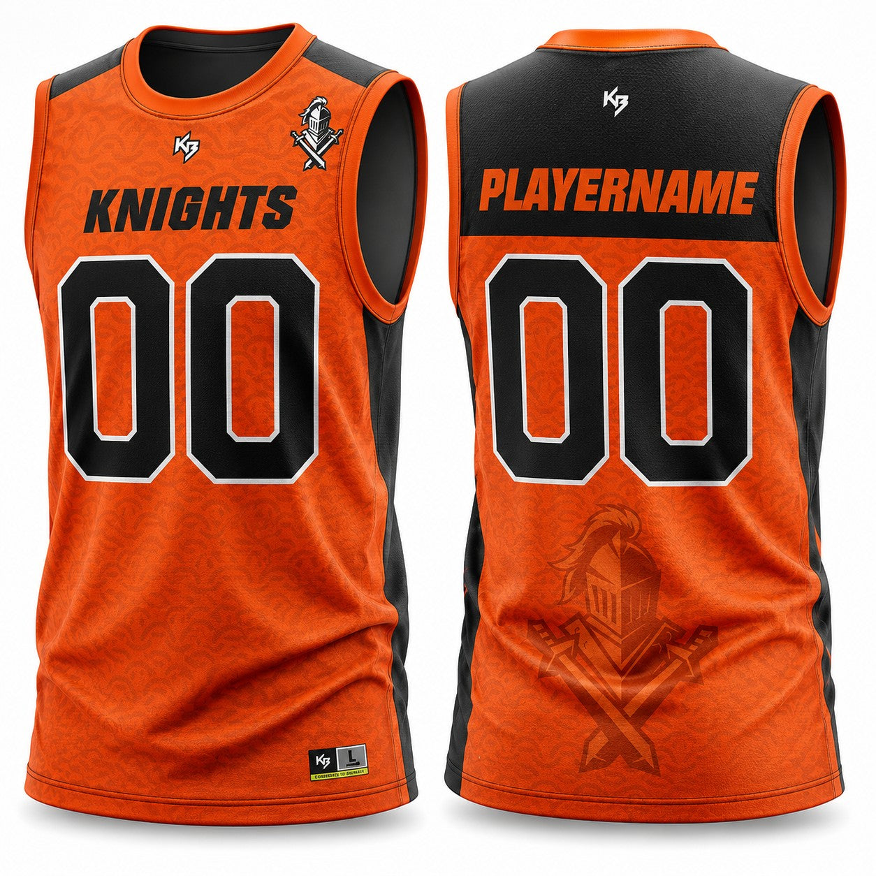 Custom Flag Football Jerseys / Orange & Black Jerseys Knights