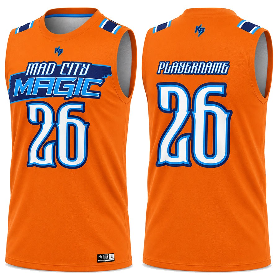 Custom Flag Football Jerseys / Orange & Blue Mad City Magic