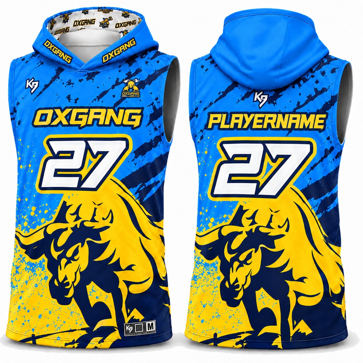Custom Flag Football Jerseys | Blue & Yellow Oxgang