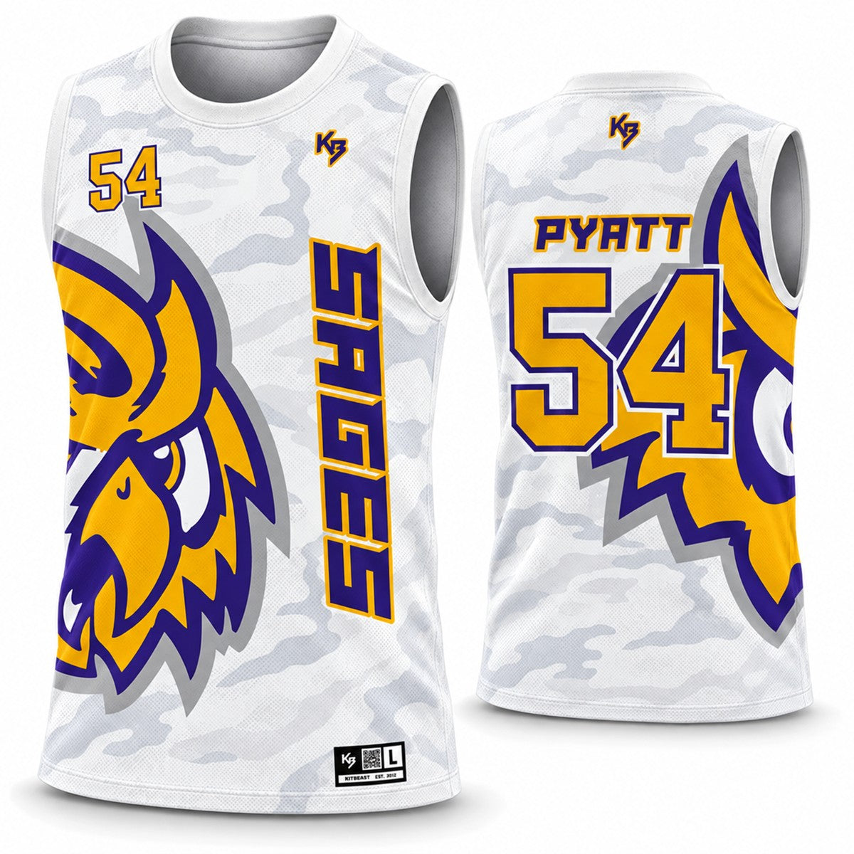 Custom Flag Football Jerseys | Purple & Gold Sages