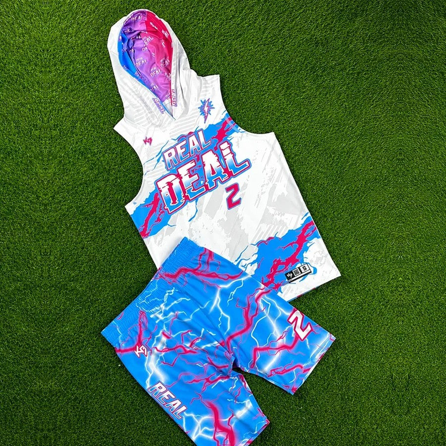 Custom Flag Football Uniforms | Pink & Blue Shock Wave