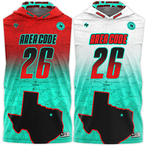 Area Code Reversible Hooded Compression 7v7 Custom Flag Football Jerseys