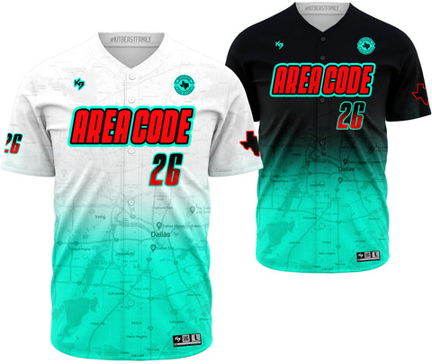 Area Code Button Down Custom Softball Jersey (Home + Away)