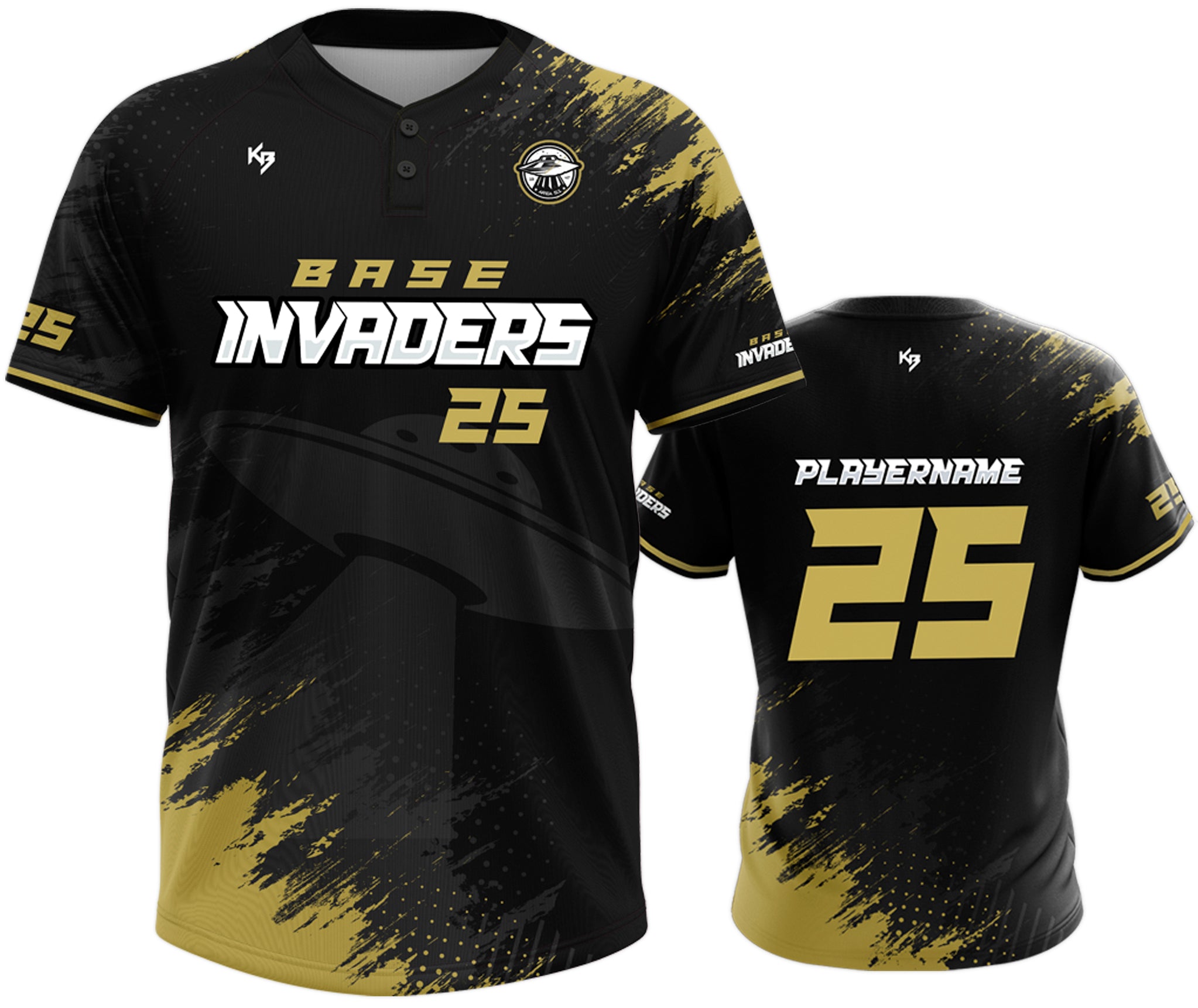 Base Invaders Two Button Custom Softball Jersey – KitBeast Sports Apparel