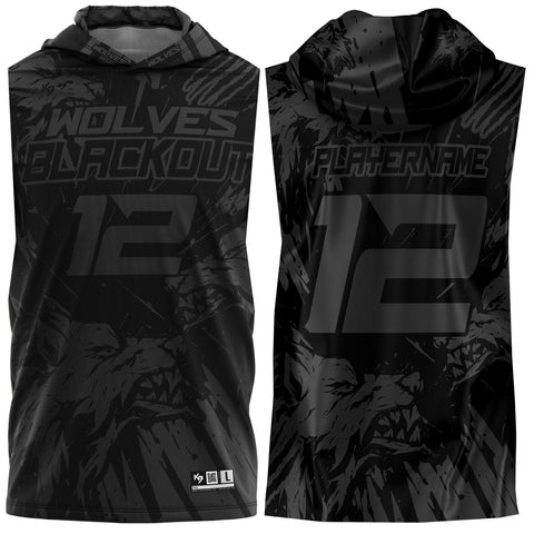 Wolves Blackout Hooded Dri-Fit 7v7 Custom Flag Football Jerseys