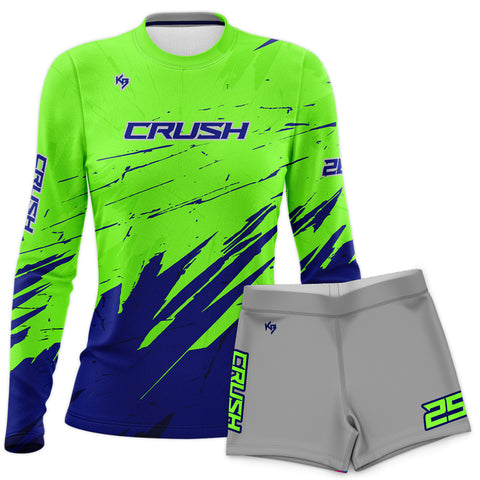 Crush Compression 7v7 Custom Girls Flag Football Uniforms (Long Sleeve)