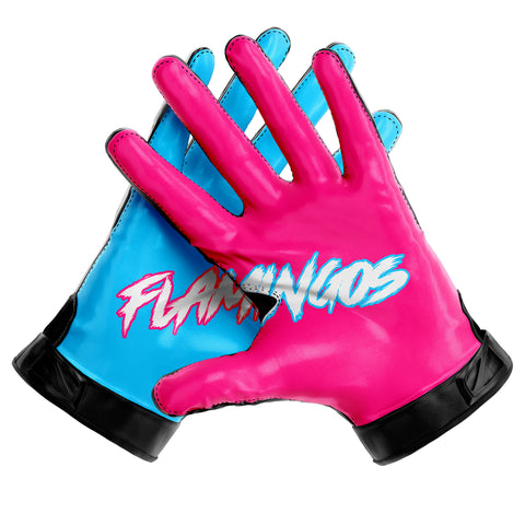 Flamingos Custom Football Gloves