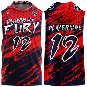 Flags Of Fury Compression Hooded 7v7 Custom Flag Football Jerseys