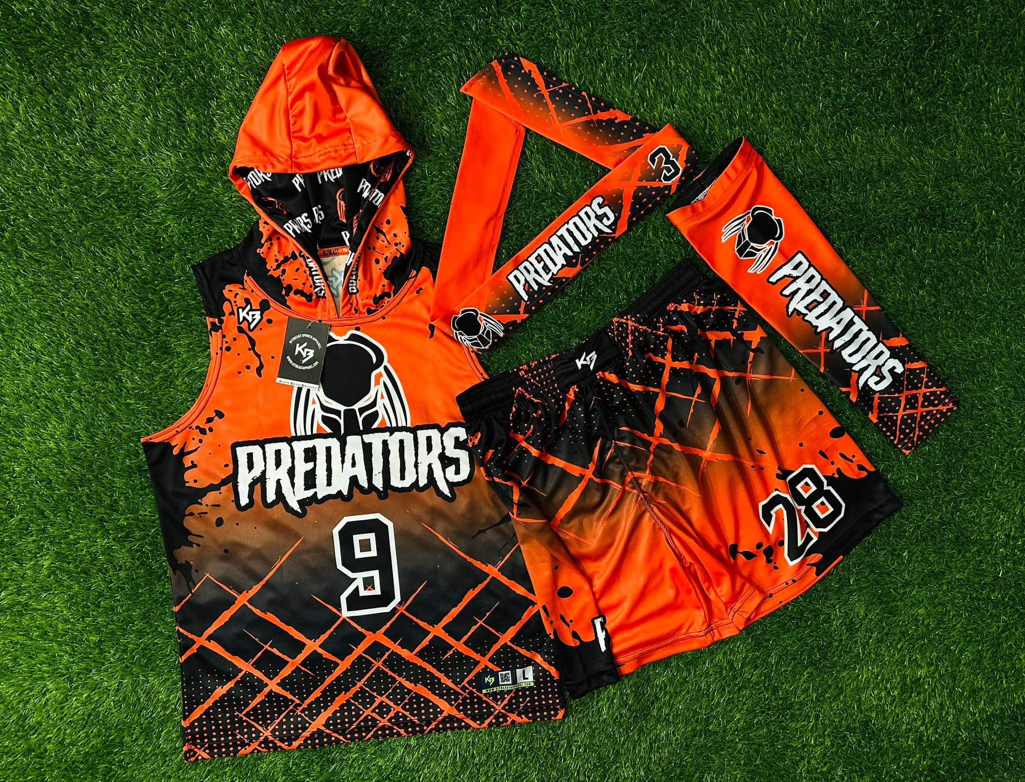 Raptors Hooded Compression 7v7 Custom Flag Football Jerseys – KitBeast ...