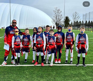 Cross Fire Flames Hooded Drifit 7v7 Custom Flag Football Uniforms