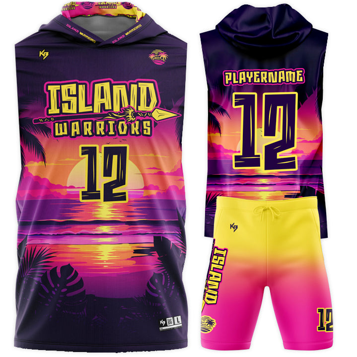 Island Warriors Hooded Compression 7v7 Custom Flag Football Uniforms ...