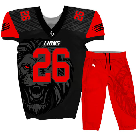 Lions Custom Tackle Football Uniforms