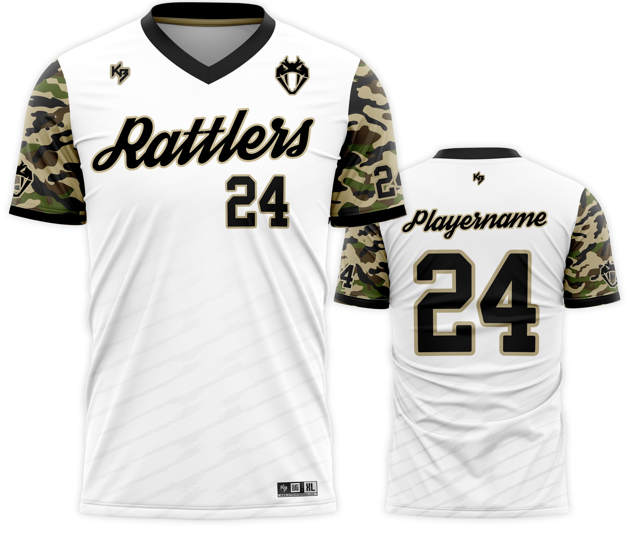 Rattlers Dri-Fit Custom V-Neck Softball Jersey - Main Image
