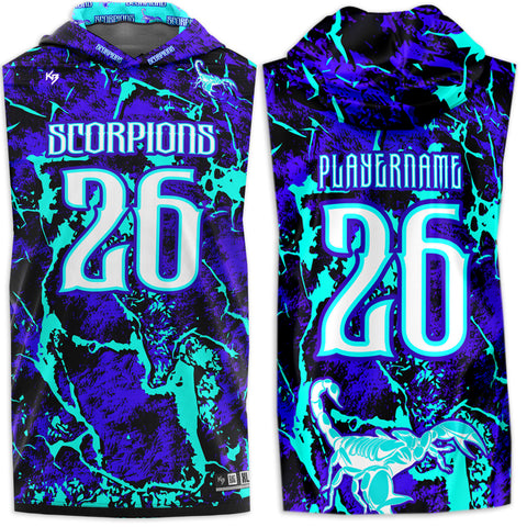 Scorpions Compression Hooded 7v7 Custom Flag Football Jerseys