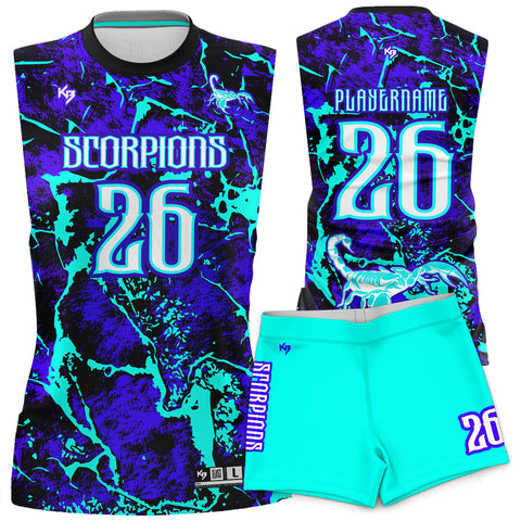Scorpions Compression 7v7 Custom Girls Flag Football Uniforms