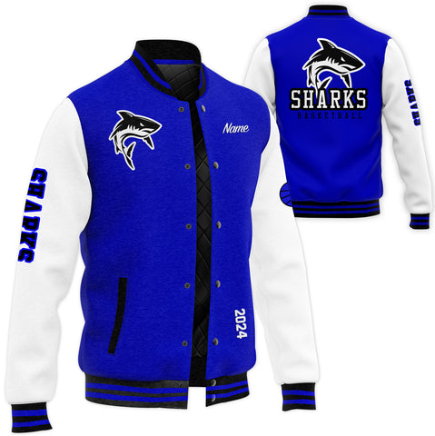 Sharks Custom Varsity Letterman Jacket