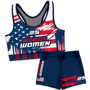 Wonder Women Girls Compression 7v7 Custom Flag Football Uniforms