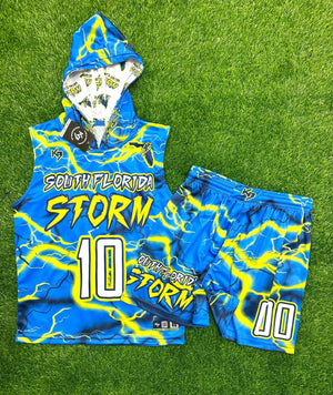 Lightning Hooded Compression 7v7 Custom Flag Football Jerseys