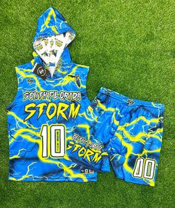 Lightning Hooded Compression 7v7 Custom Flag Football Jerseys