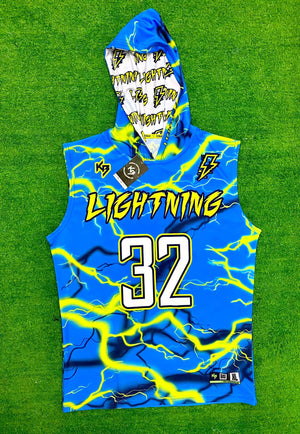 Lightning Hooded Compression 7v7 Custom Flag Football Jerseys
