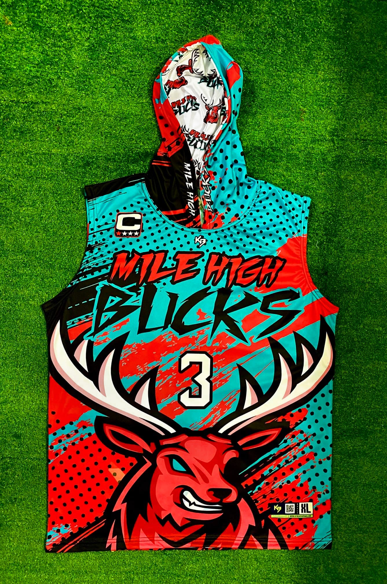 Sublimation Bucks Jersey Green Young Bucks Hooded Dri-Fit 7v7