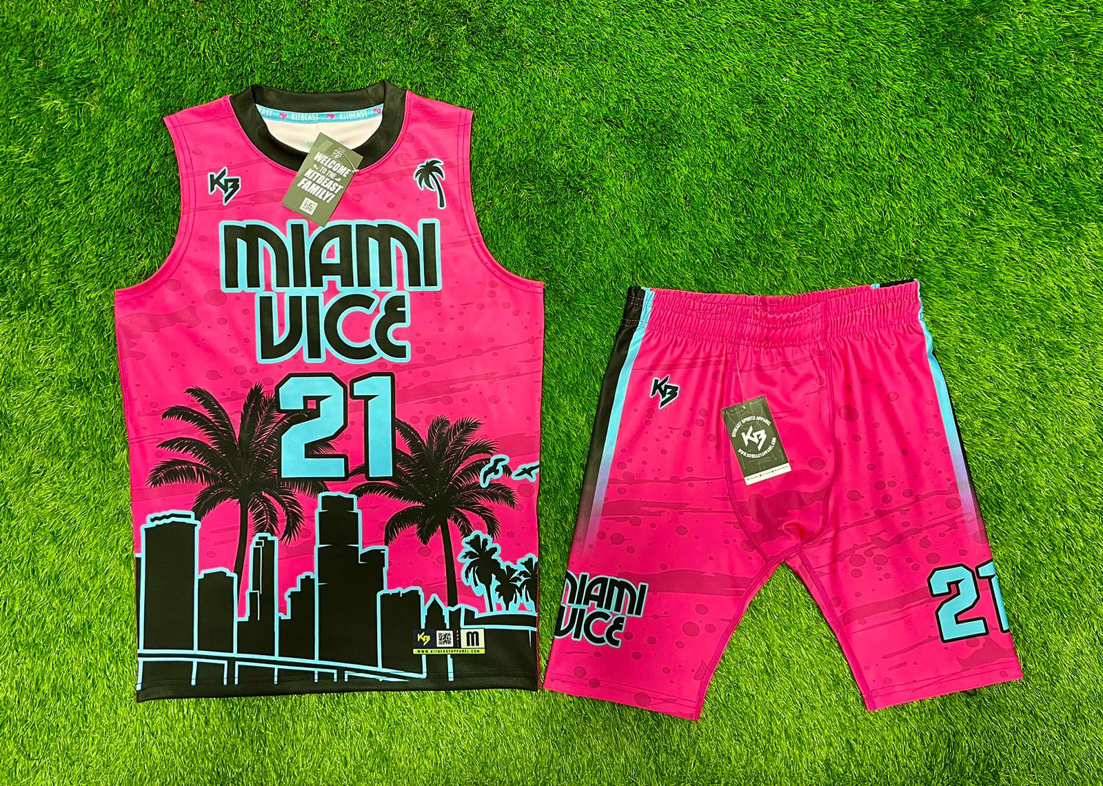Miami Vice Drifit 7v7 Custom Flag Football Jerseys – KitBeast Sports ...