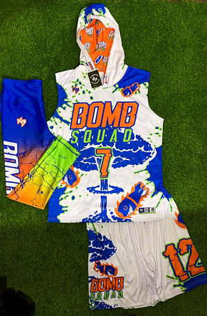 Bomb Squad Dri-Fit Hooded 7v7 Custom Flag Football Jerseys