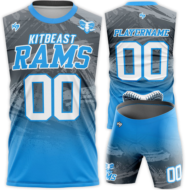 Rams Compression 7v7 Custom Flag Football Uniforms KitBeast Sports Rams Compression 7v7 Custom Flag Football Uniforms KitBeast Sports