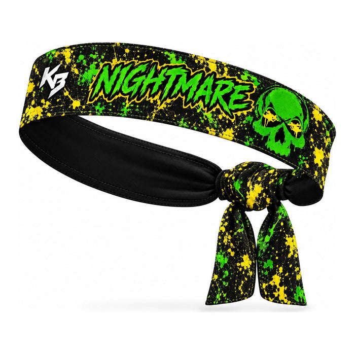 Custom Tie-Back Headbands / Neon Green & Yellow Nightmare