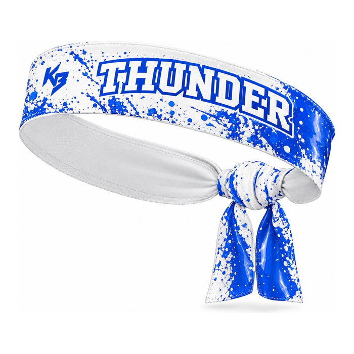 Custom Tie-Back Headbands / Royal Blue Splatter Thunder