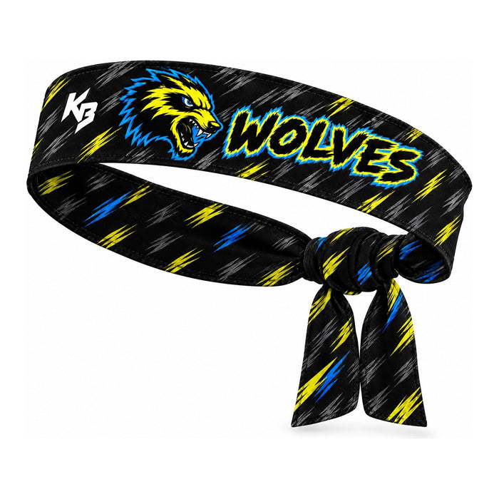 Custom Tie-Back Headbands / Black & Yellow Wolves
