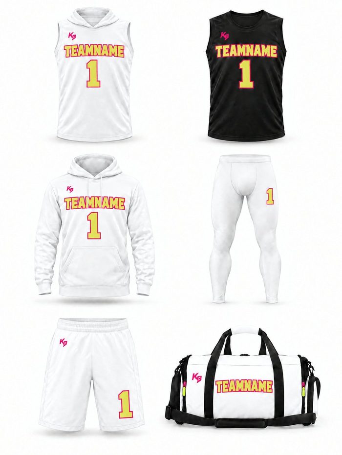Warmup Bundle: Home & away jersey, 1 pair of shorts, Warm-up set, Duffle bag (backpack also available)