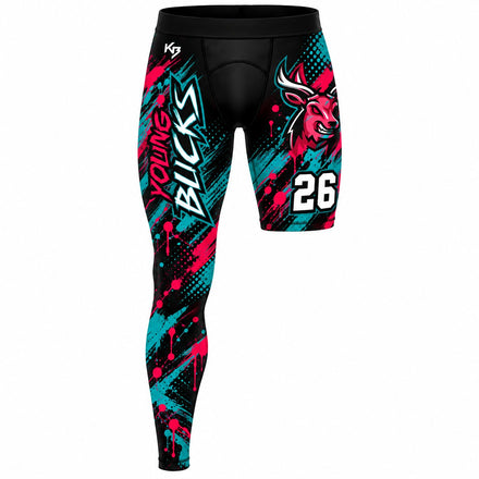 Custom Men’s One-Leg Compression Pants | Boys Flag Football Tights