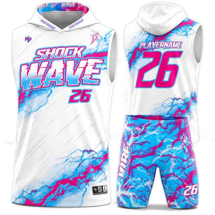 Custom Flag Football Uniforms / Pink & Blue Shock Wave